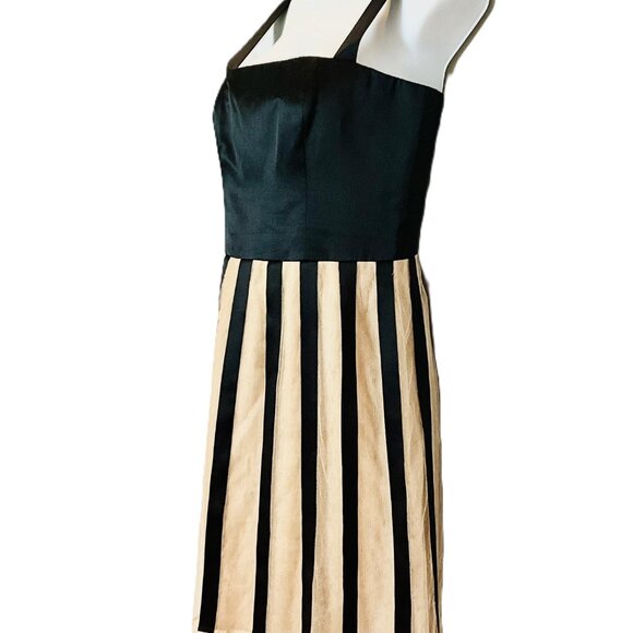 Akris 100% Silk Dress with Sheer Mesh Skirt & Vertical Stripe Detail ,US 8 - Picture 2 of 11